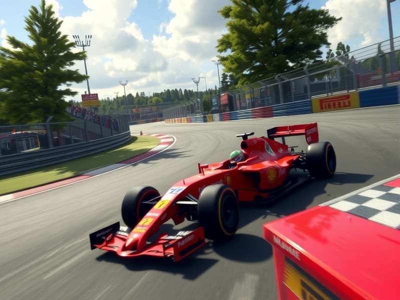 Screenshot of F1 23 game running on a high-end PC, showing a detailed car model and rainy Spa-Francorchamps track