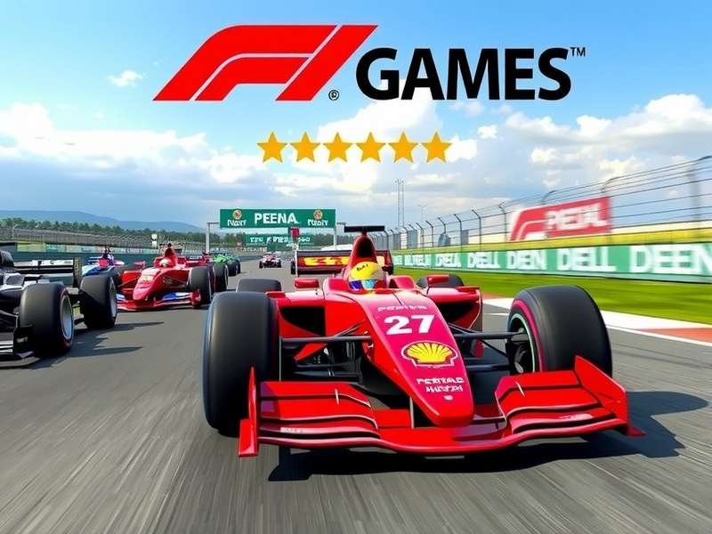 A person playing a high-end F1 racing simulator with a wheel and pedals