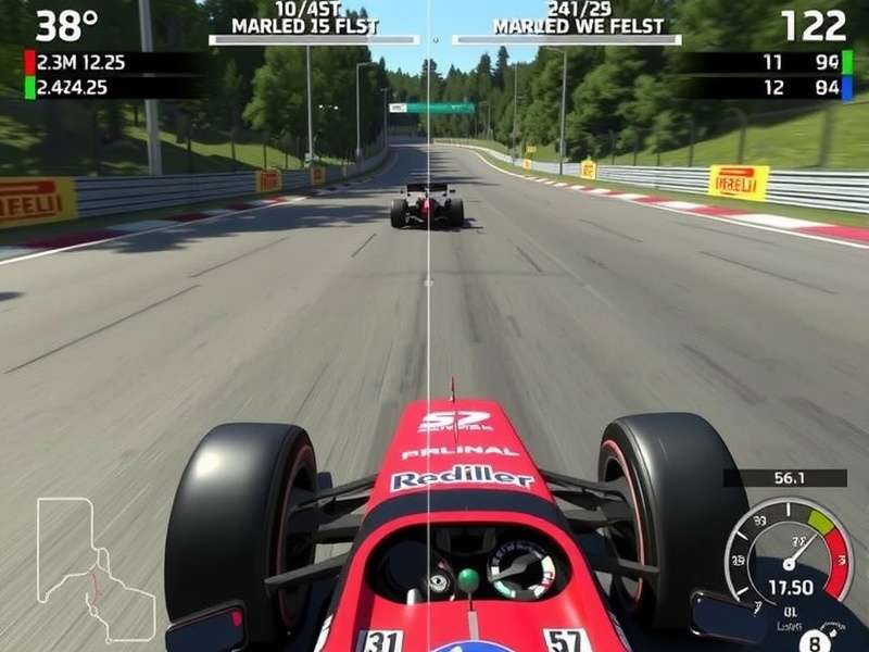 Professional F1 racing simulator rig with steering wheel and pedals