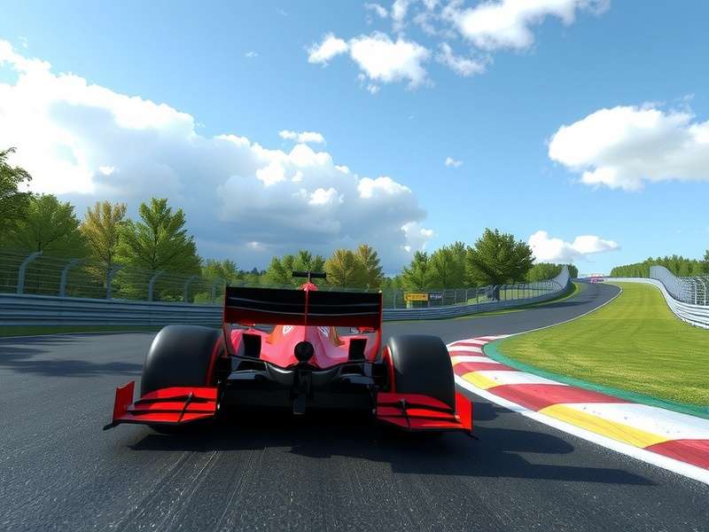 F1 car racing on track today