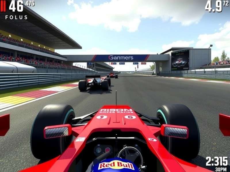 A modern Formula 1 car racing on track, representing high-speed PC gaming