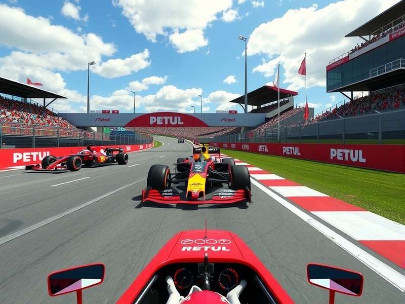 F1 Car racing on track during a Grand Prix