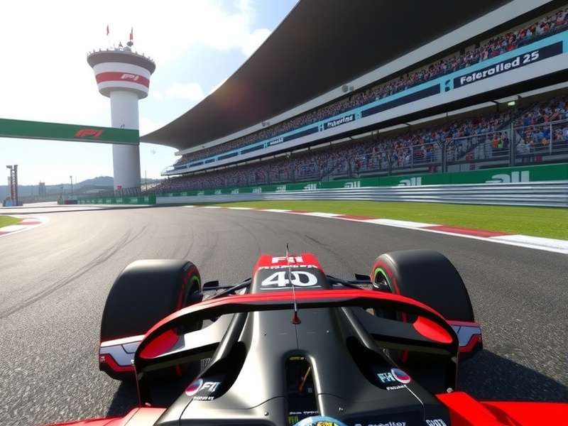 F1 racing game simulator cockpit view