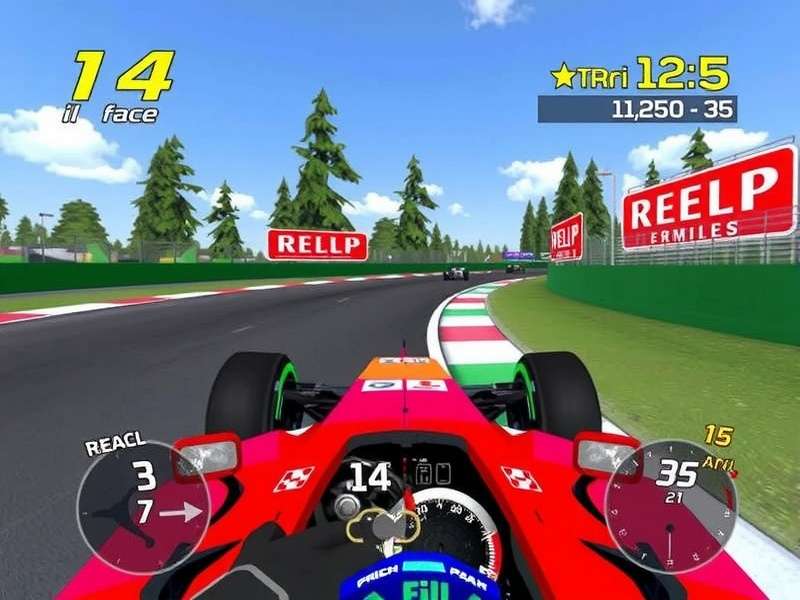Two Formula 1 cars racing wheel-to-wheel in a close online battle at Silverstone