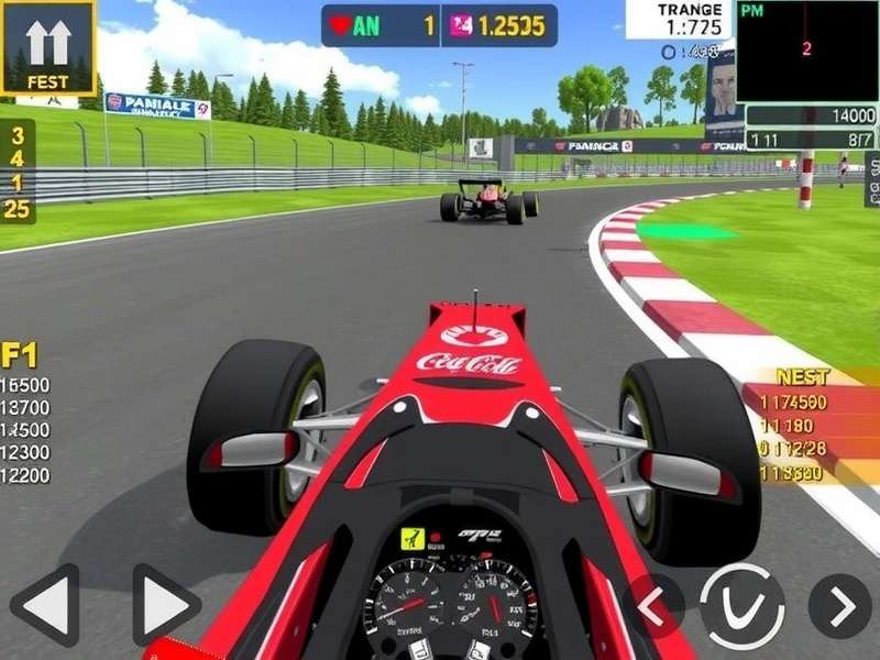 F1 Mobile Gameplay on a smartphone showing Monaco circuit