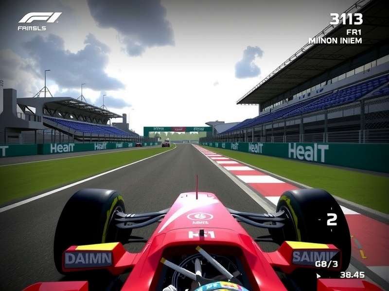 F1 racing game screenshot with realistic graphics