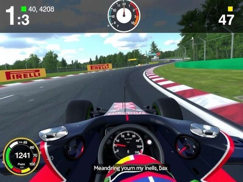 F1 racing game on PC with steering wheel controller