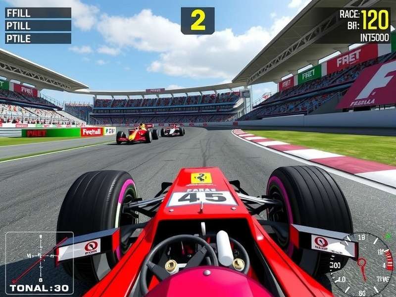 A stunning screenshot of a free F1 racing game on PC, showing a detailed car model at Monaco
