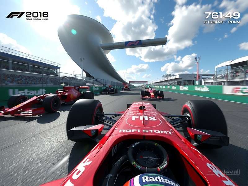 Formula 1 cars racing on track during a Grand Prix