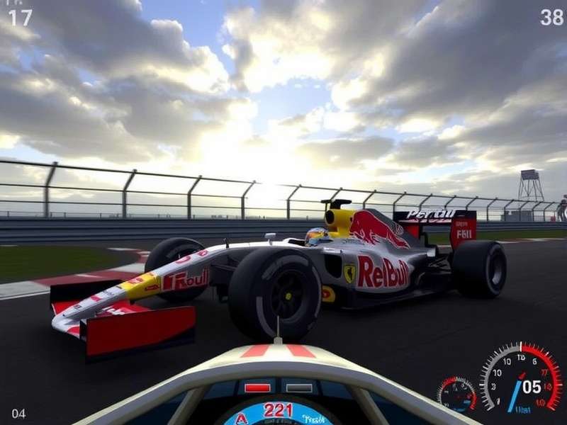 A person playing a racing game on a laptop with low-end specifications