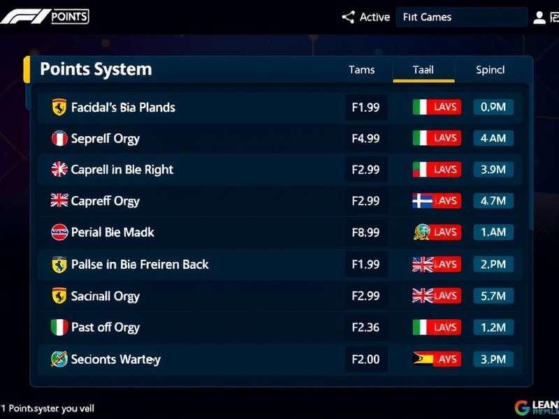 Infographic showing the evolution of the F1 points system from 1950 to present