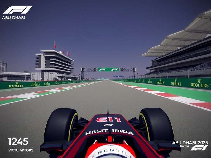 Yas Marina Circuit at dusk during the 2025 Abu Dhabi Grand Prix weekend