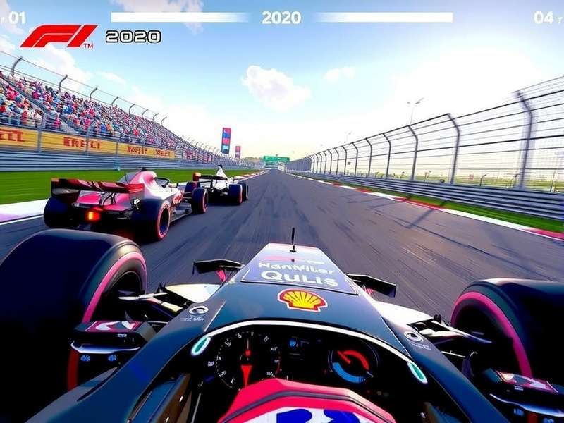F1 2020 game screenshot showing a car racing on track