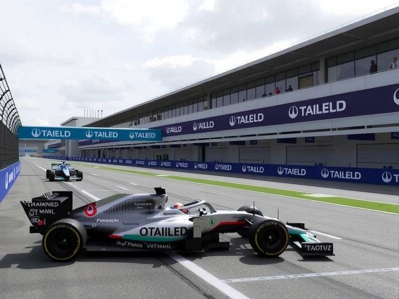 F1 car during qualifying session at sunset