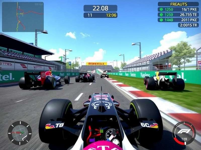 F1 Game PC Online — immersive racing simulation on a multi-monitor PC setup with steering wheel