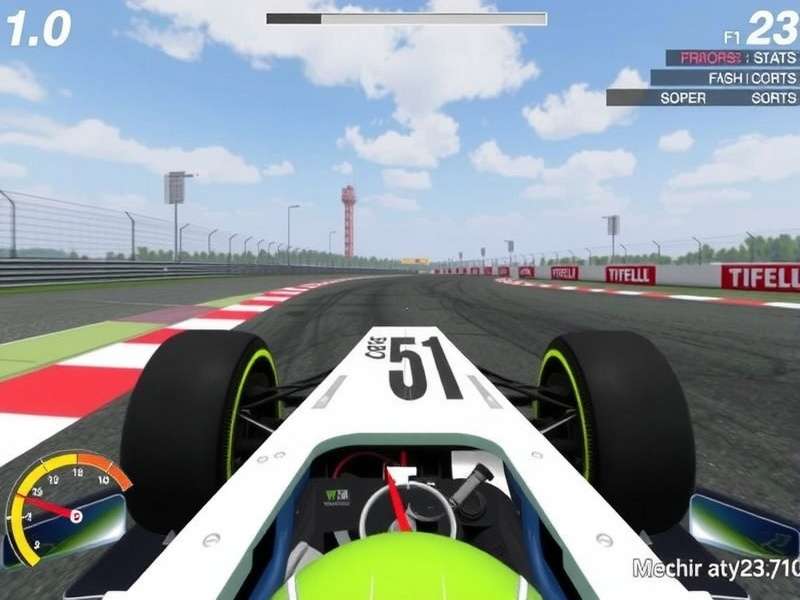 F1 23 game racing action on track with Formula 1 cars battling for position