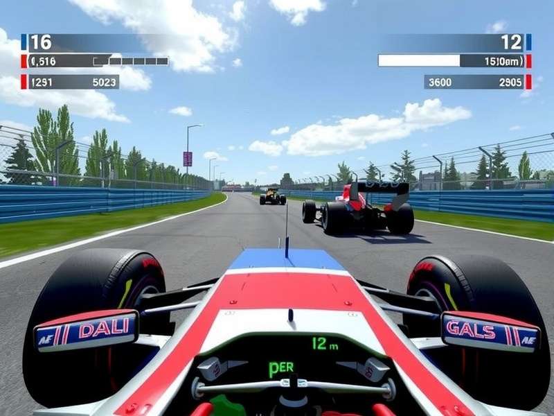 F1 game PC free – Formula 1 racing on a laptop with a steering wheel setup